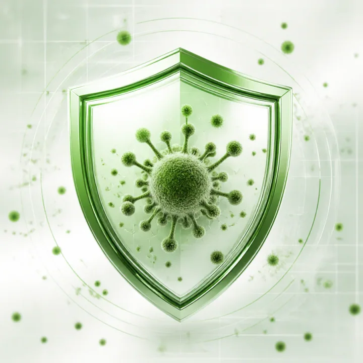 Green protective shield representing mold remediation